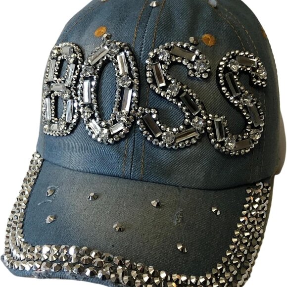 Bling Boss Baseball Cap Women Rhinestone Gift Boss Lady Cotton Adjustable - Picture 2 of 9